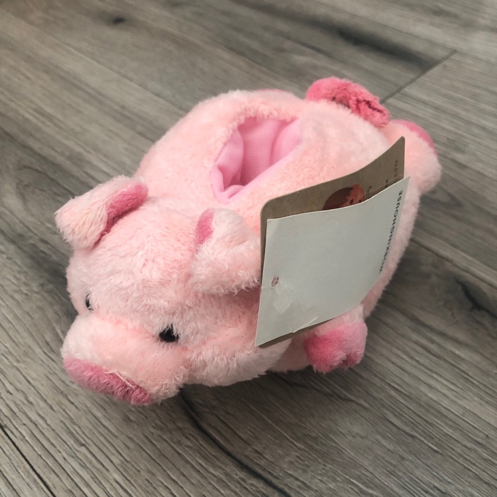 NWT Small Pig Plush Slit Compartment Desk Top Table Top Stuffed Animal